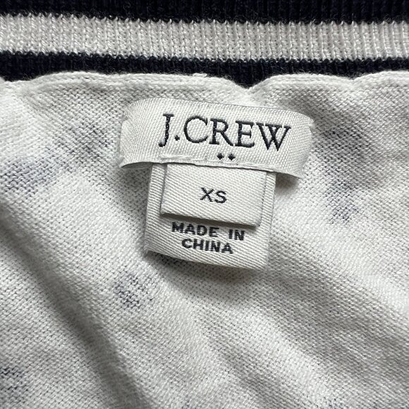 🍍J. Crew Pineapple Print Sweater Cotton Lightweight Preppy White Sweater | XS - Picture 2 of 8